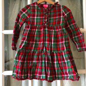 J. Khaki Kids 100% cotton size 6 girls Christmas red & green plaid dress